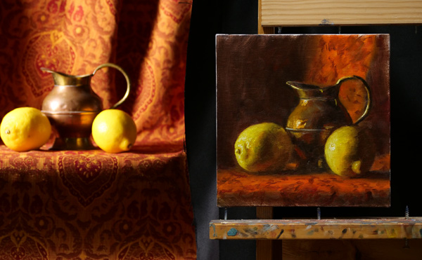 Alla Prima painting in the studio